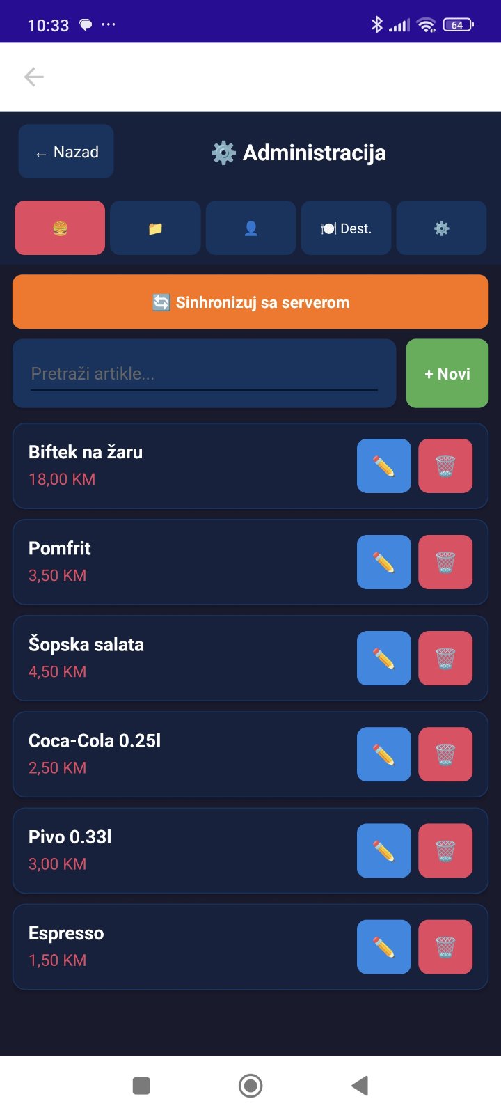 Administracija - lista artikala na telefonu