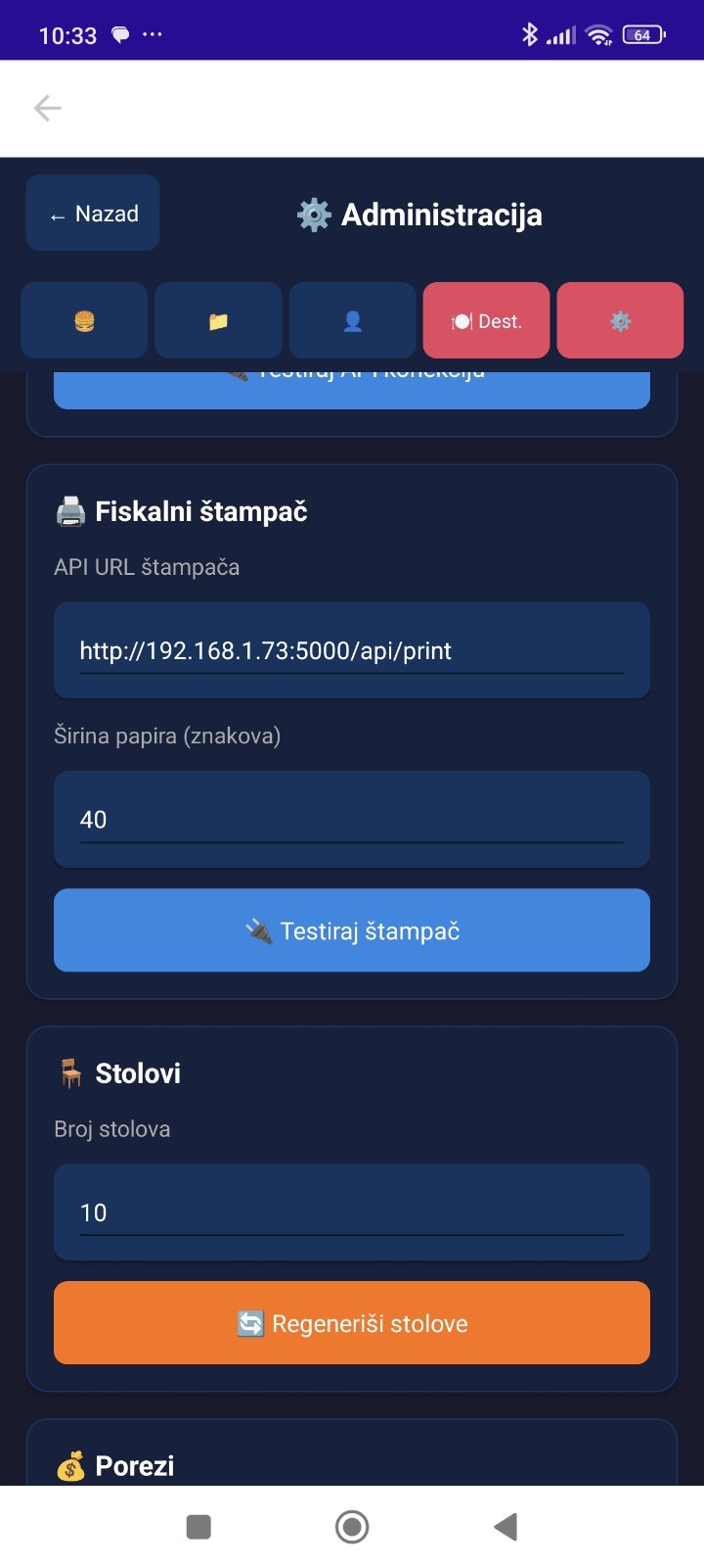Administracija - fiskalni štampač i stolovi